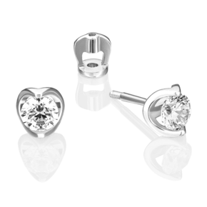 Серьги-пусеты из белого золота с фианитом 02-4608-00-401-1120