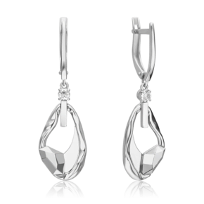 Серьги с английским замком из белого золота с натуральным топазом white 02-5025-00-201-1120