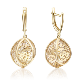 Серьги с английским замком из лимонного золота 02-3587-00-000-1130-48