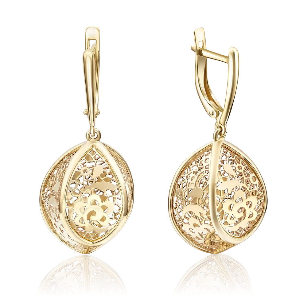 Серьги с английским замком из лимонного золота 02-3587-00-000-1130-48