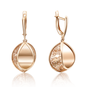 Серьги с английским замком из красного золота 02-3589-00-000-1110-48