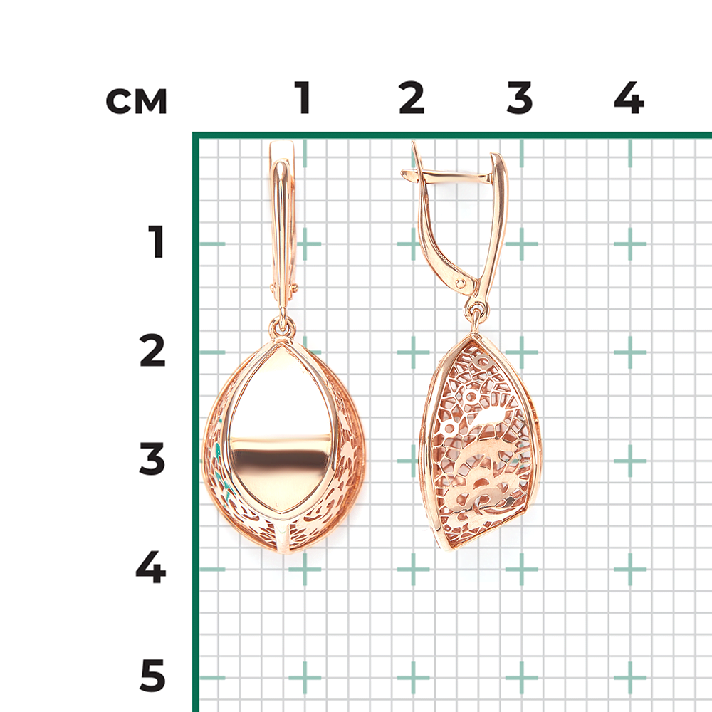 Серьги с английским замком из красного золота 02-3589-00-000-1110-48