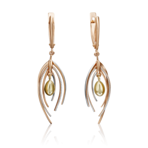 Серьги с английским замком из комбинированного золота 02-4275-00-000-1113-42