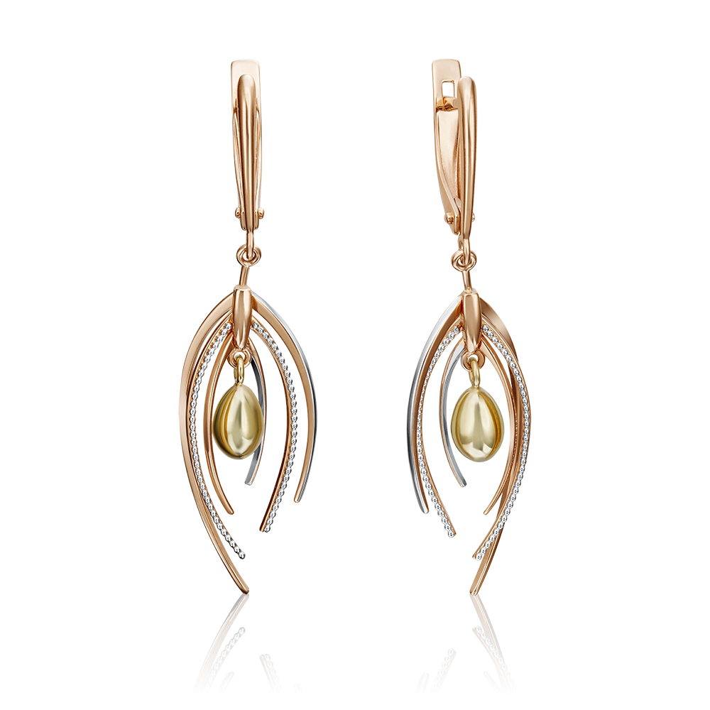 Серьги с английским замком из комбинированного золота 02-4275-00-000-1113-42