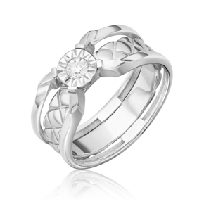 Кольцо из белого золота с бриллиантом