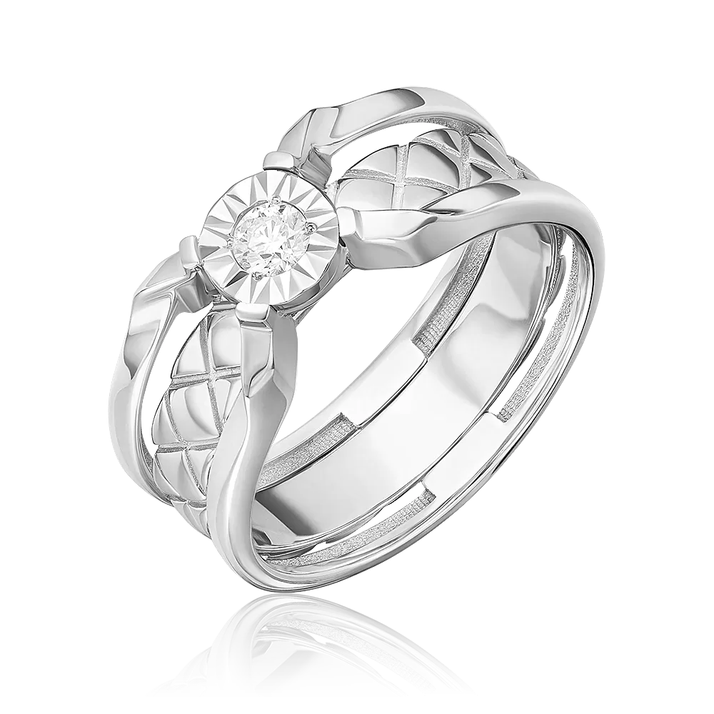 Кольцо из белого золота с бриллиантом 01-5771-00-101-1120