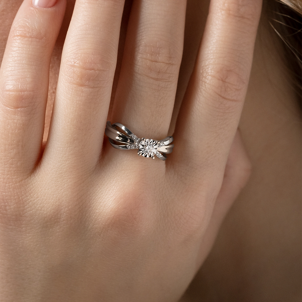 Кольцо из белого золота с бриллиантами 01-5725-00-101-1120