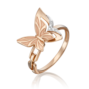Кольцо «Бабочка. Мгновения красоты» из комбинированного золота с бриллиантами 01-5501-00-101-1111