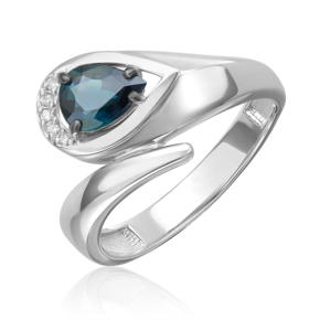Кольцо из белого золота с сапфиром и бриллиантами 01-5729-00-105-1120