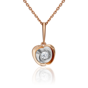 Подвеска «Яблоко» из комбинированного золота с фианитом 03-2959-00-501-1111-38