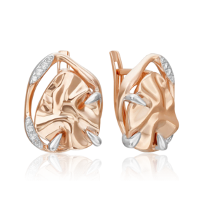 Серьги «Шарм» с английским замком из красного золота с натуральными топазами white 02-5090-00-201-1110