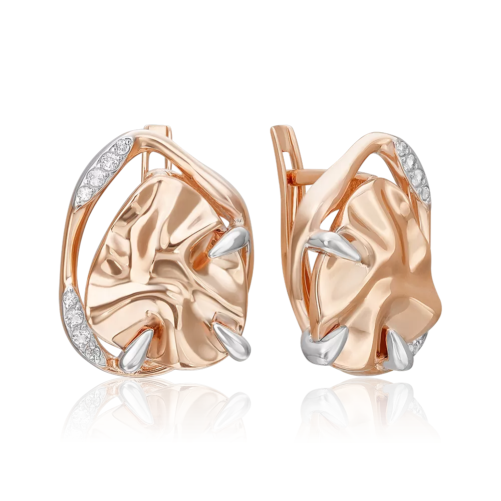 Серьги «Шарм» с английским замком из красного золота с натуральными топазами white 02-5090-00-201-1110