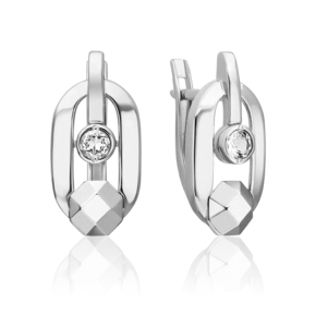 Серьги с английским замком из белого золота с натуральным топазом white 02-5050-00-201-1120