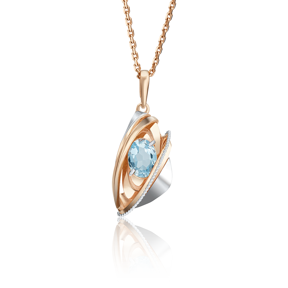 Подвеска из комбинированного золота с топазом 03-2759-00-201-1111-46