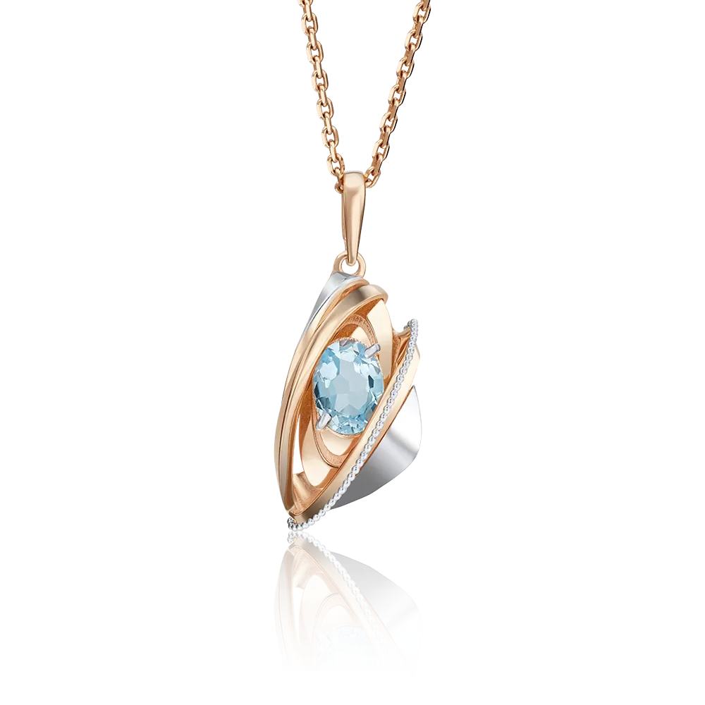 Подвеска из комбинированного золота с топазом 03-2759-00-201-1111-46