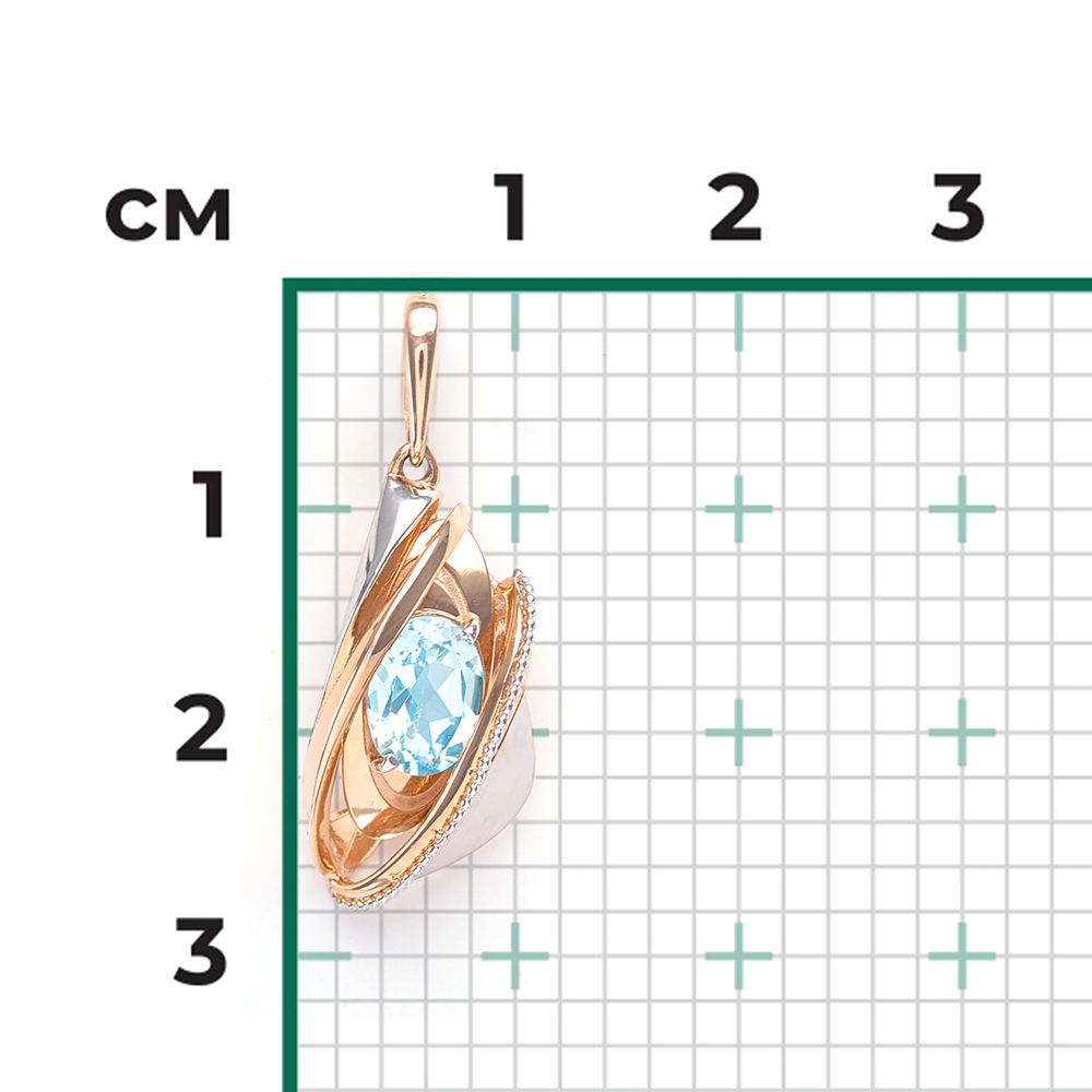 Подвеска из комбинированного золота с топазом 03-2759-00-201-1111-46