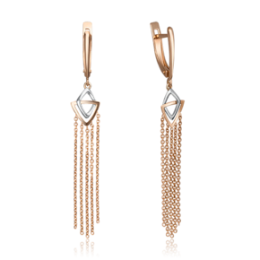 Серьги с английским замком из комбинированного золота 02-4378-00-000-1111-65