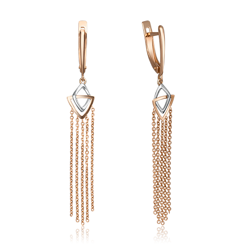 Серьги с английским замком из комбинированного золота 02-4378-00-000-1111-65