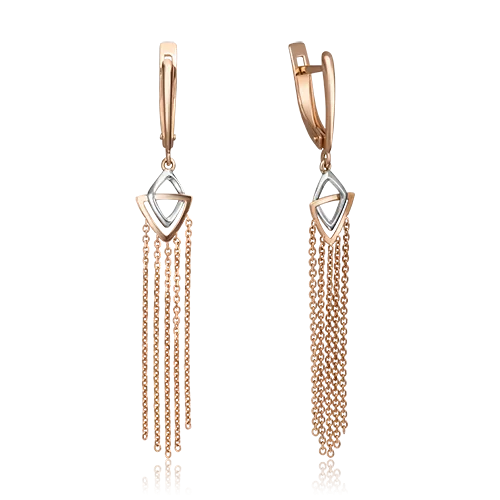 Серьги с английским замком из комбинированного золота 02-4378-00-000-1111-65