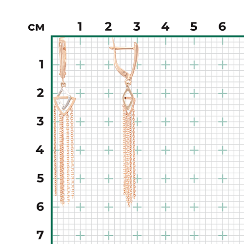 Серьги с английским замком из комбинированного золота 02-4378-00-000-1111-65