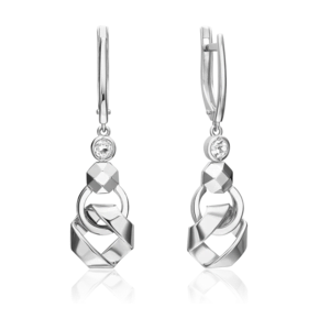 Серьги с английским замком из белого золота с натуральным топазом white 02-5031-00-201-1120