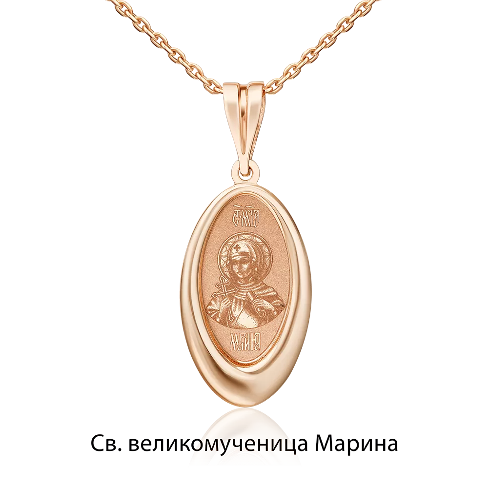 Иконка «Святая великомученица Марина» из красного золота 03-1785-02-000-1110
