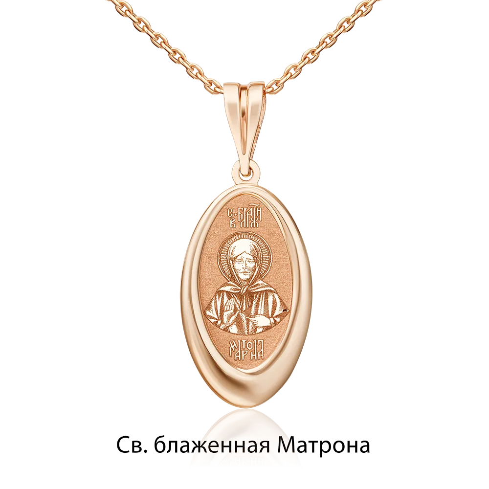 Иконка «Святая блаженная Матрона» из красного золота 03-1785-12-000-1110
