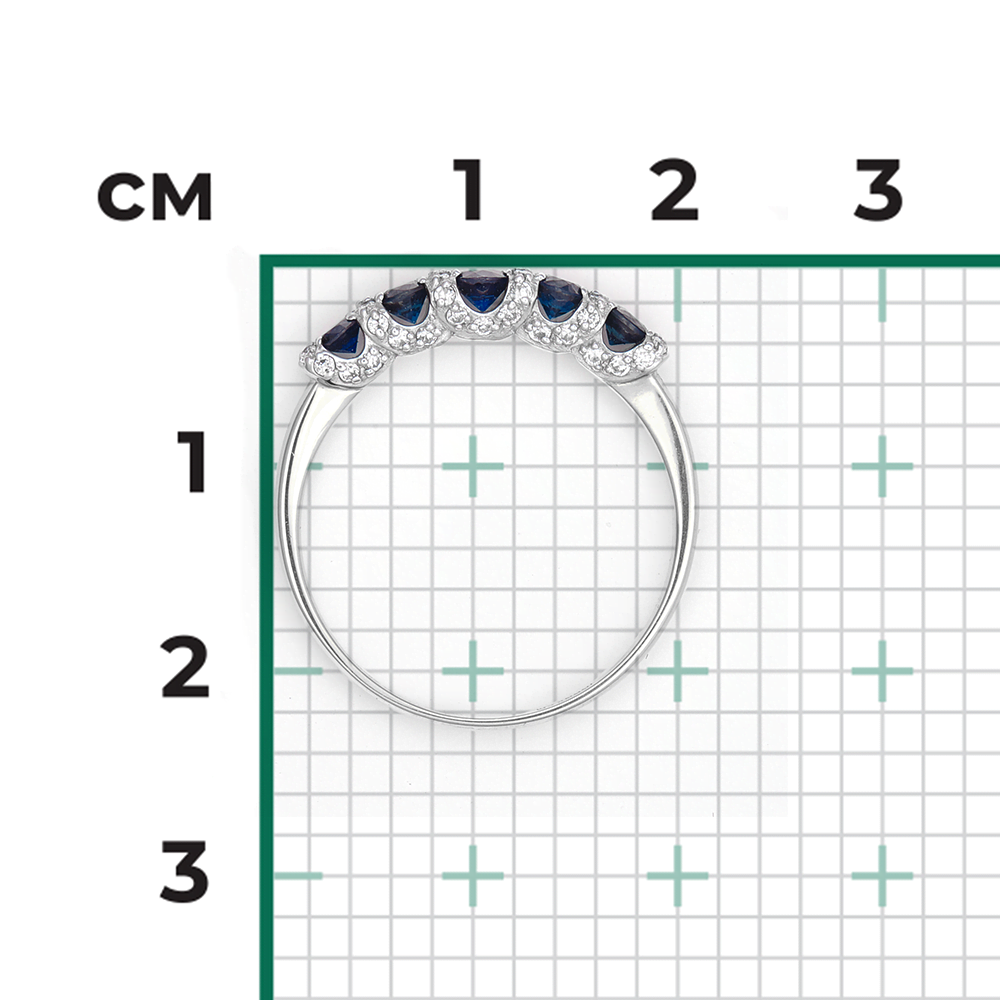 Кольцо из белого золота с сапфирами и бриллиантами 01-5539-00-105-1120-30