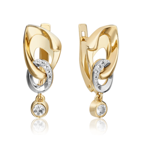 Серьги «Настроение» из комбинированного золота с натуральными топазами white 02-4844-00-201-1121