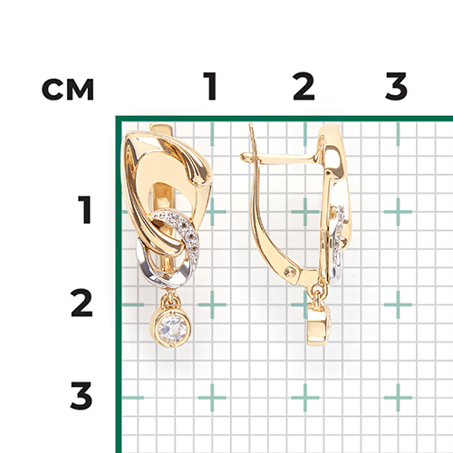 Серьги «Настроение» из комбинированного золота с натуральными топазами white 02-4844-00-201-1121