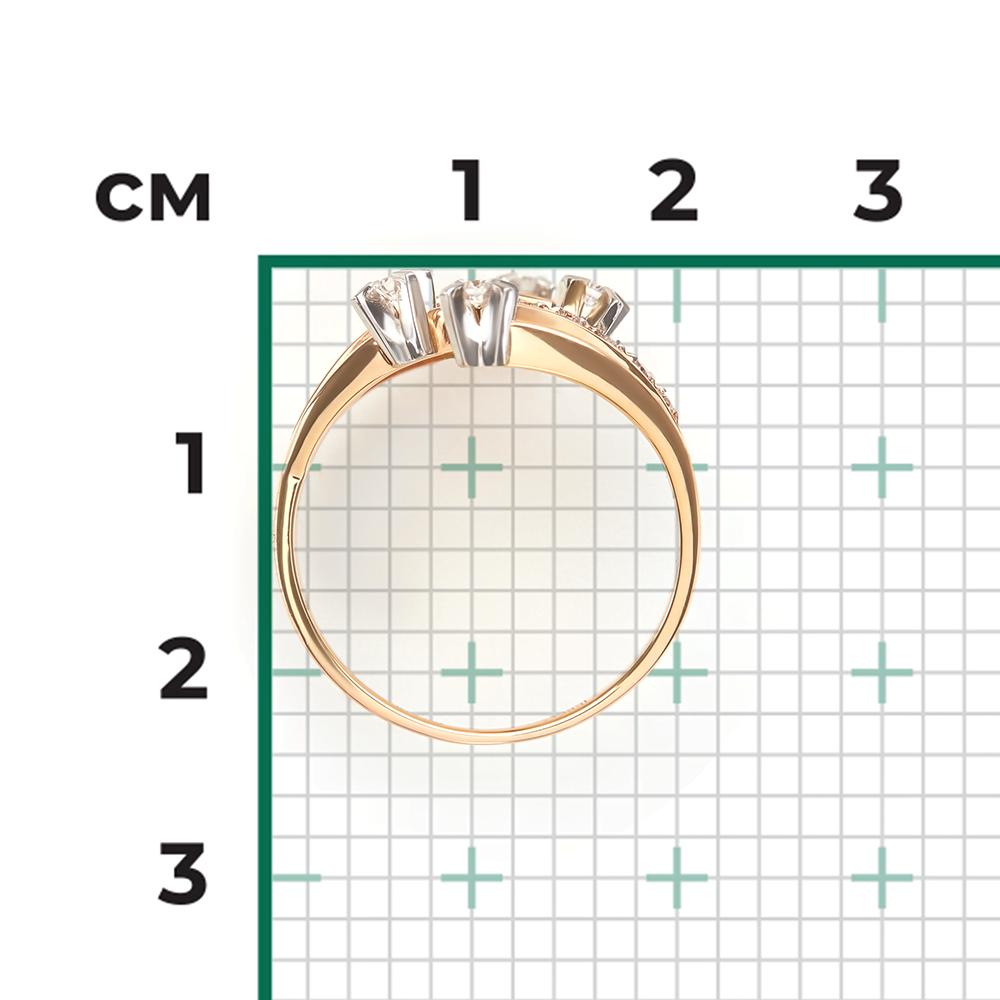 Кольцо из красного золота с бриллиантами 01-0093-01-101-1110