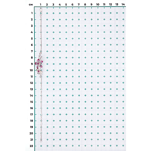 Браслет «Плюмерия» из серебра с гранатами и эмалью 05-0692-00-204-0200-69