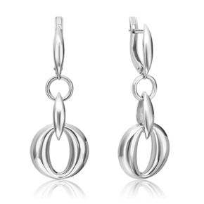 Серьги «Грация» с английским замком из серебра 02-4968-00-000-0200