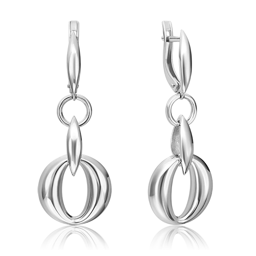 Серьги «Грация» с английским замком из серебра 02-4968-00-000-0200