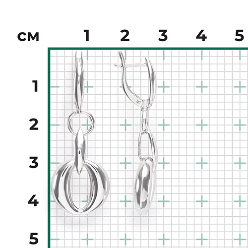 Серьги «Грация» с английским замком из серебра 02-4968-00-000-0200