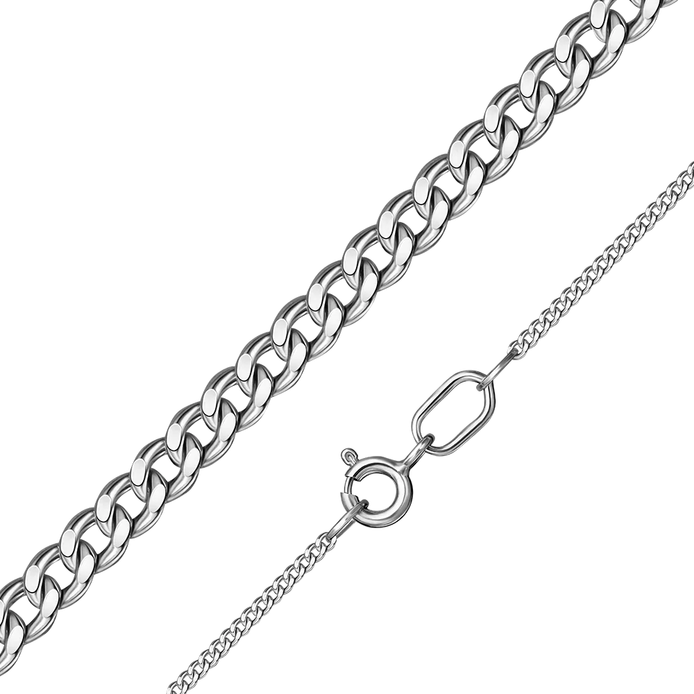 Цепь из серебра с алмазной гранью (плетение «Панцирное») 21-0131-040-0200-73