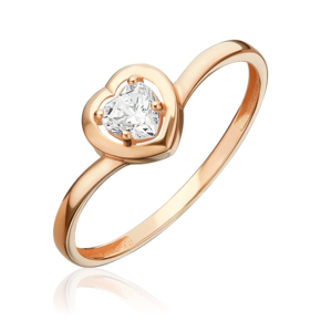 Кольцо из красного золота с фианитом 01-5984-00-401-1110