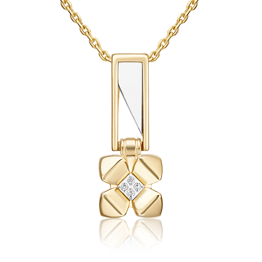 Подвеска из комбинированного золота с бриллиантами 03-3358-00-101-1121