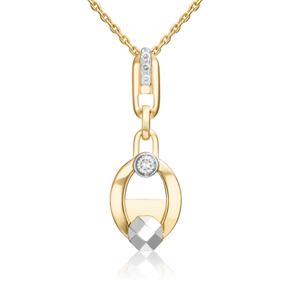 Подвеска из комбинированного золота с натуральными топазами white 03-3382-00-201-1121