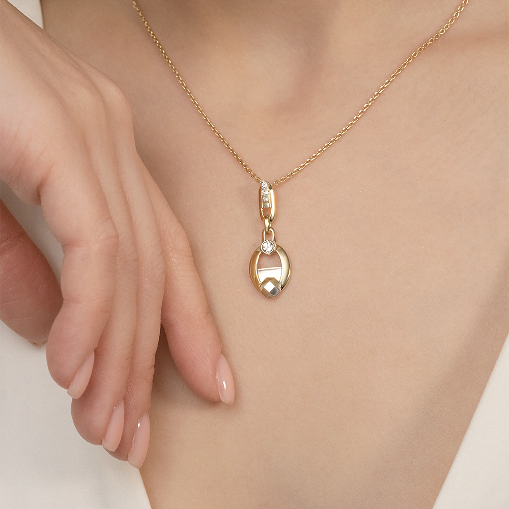 Подвеска из комбинированного золота с натуральными топазами white 03-3382-00-201-1121