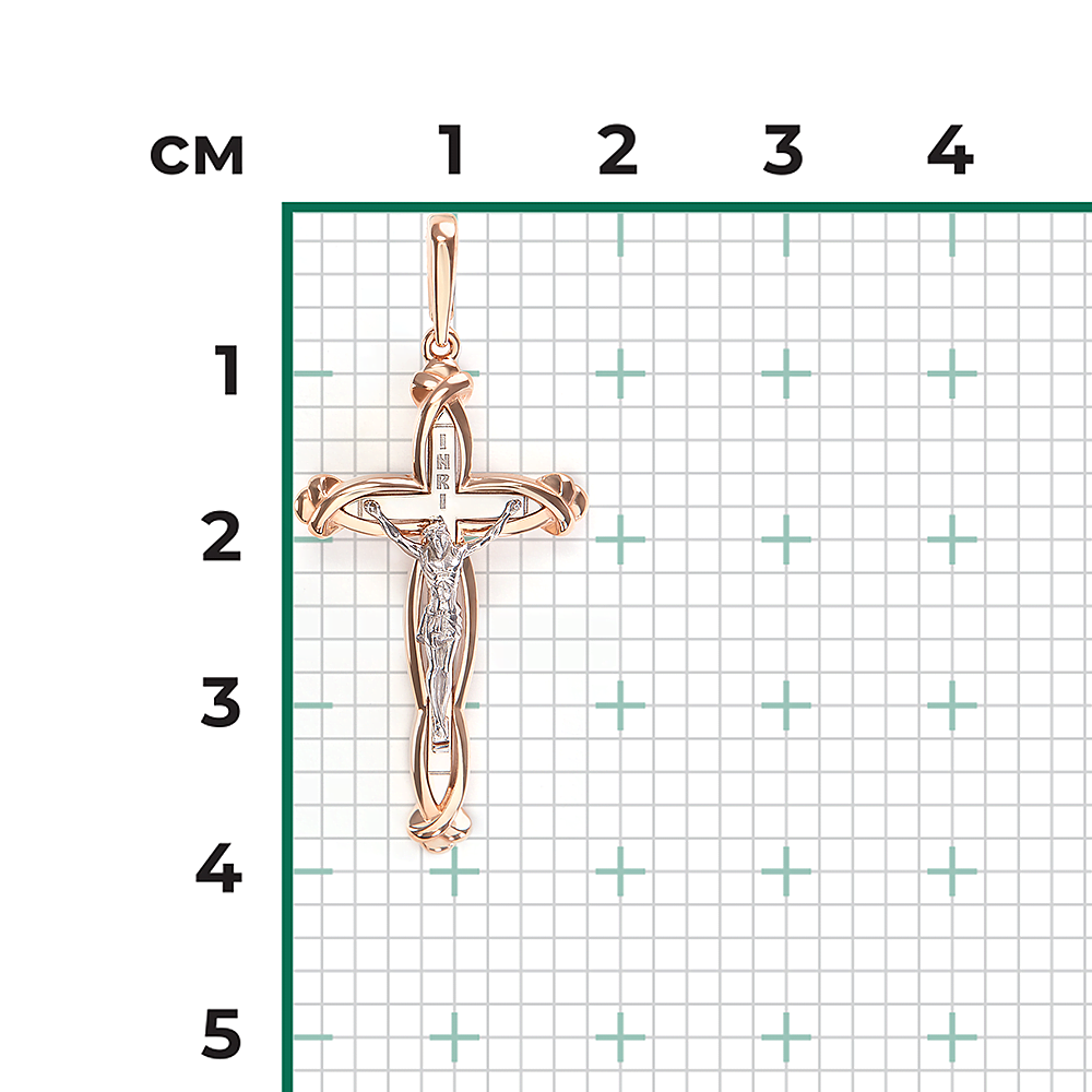 Католический крест из комбинированного золота 03-3557-00-000-1111