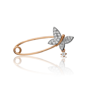 Брошь-булавка «Бабочка» из красного золота с фианитами 04-0115-00-401-1110-23