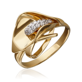 Кольцо «Калла» из лимонного золота с фианитами 01-5227-00-401-1130-23