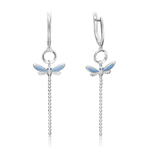 Серьги «Стрекозы» с английским замком из серебра с эмалью 02-4642-01-000-0200-71