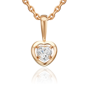 Подвеска из красного золота с фианитом 03-3701-00-401-1110