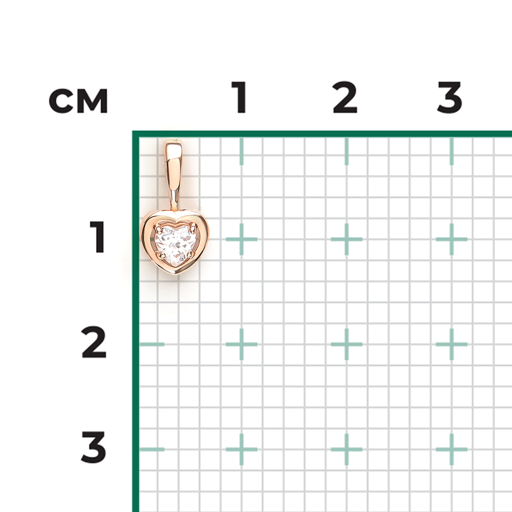 Подвеска из красного золота с фианитом 03-3701-00-401-1110