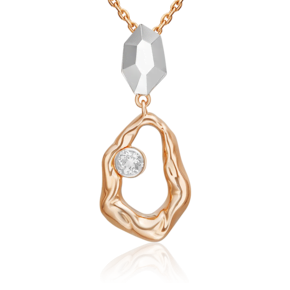 Подвеска из комбинированного золота с натуральным топазом white 03-3381-00-201-1111