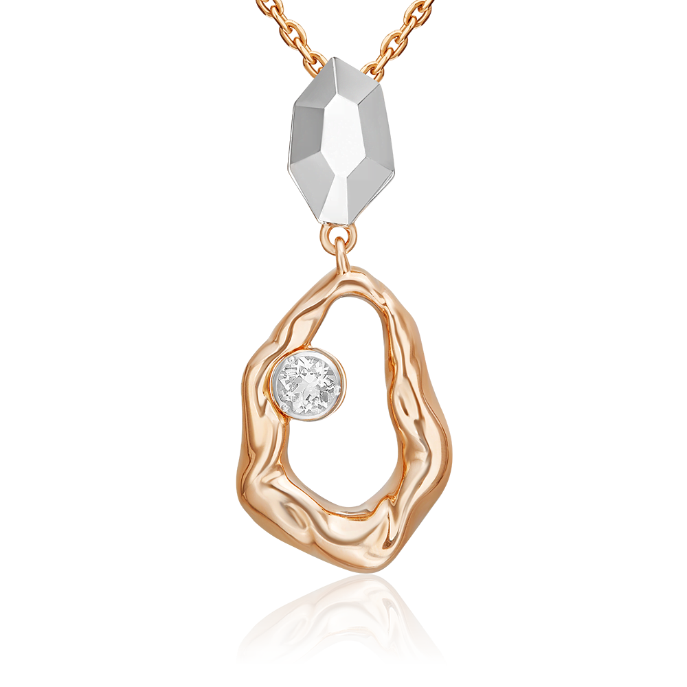 Подвеска из комбинированного золота с натуральным топазом white 03-3381-00-201-1111