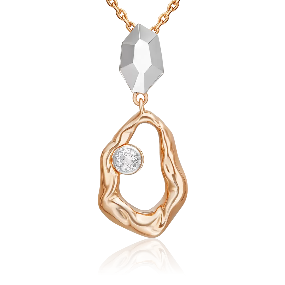 Подвеска из комбинированного золота с натуральным топазом white 03-3381-00-201-1111