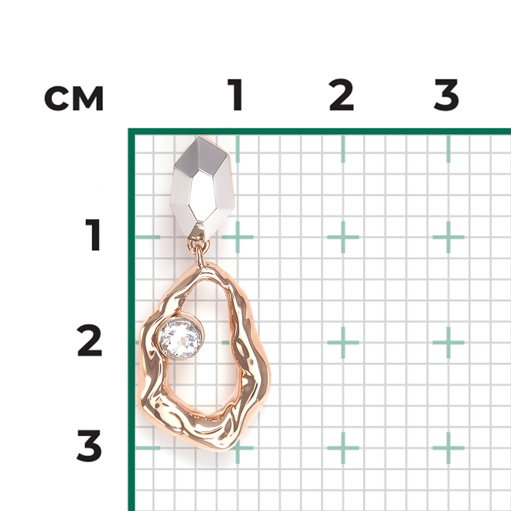 Подвеска из комбинированного золота с натуральным топазом white 03-3381-00-201-1111